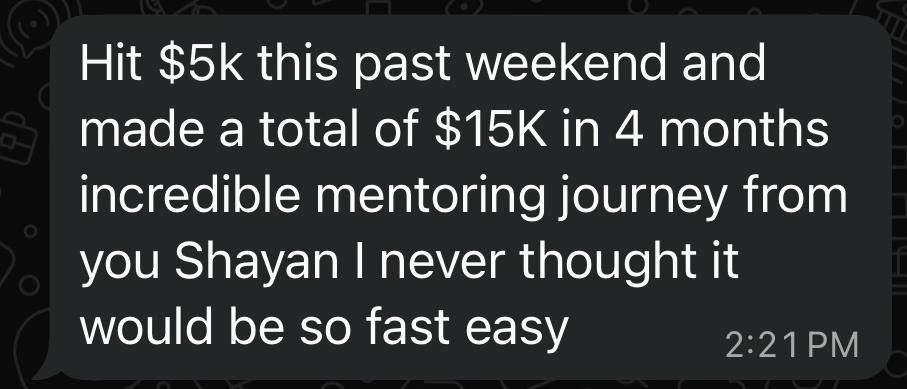 Founder message about reaching $15K in 4 months