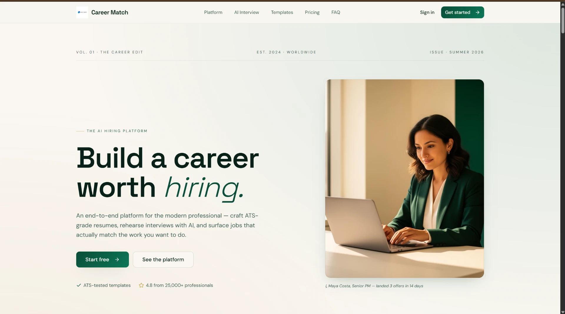 CareerMatch product screenshot