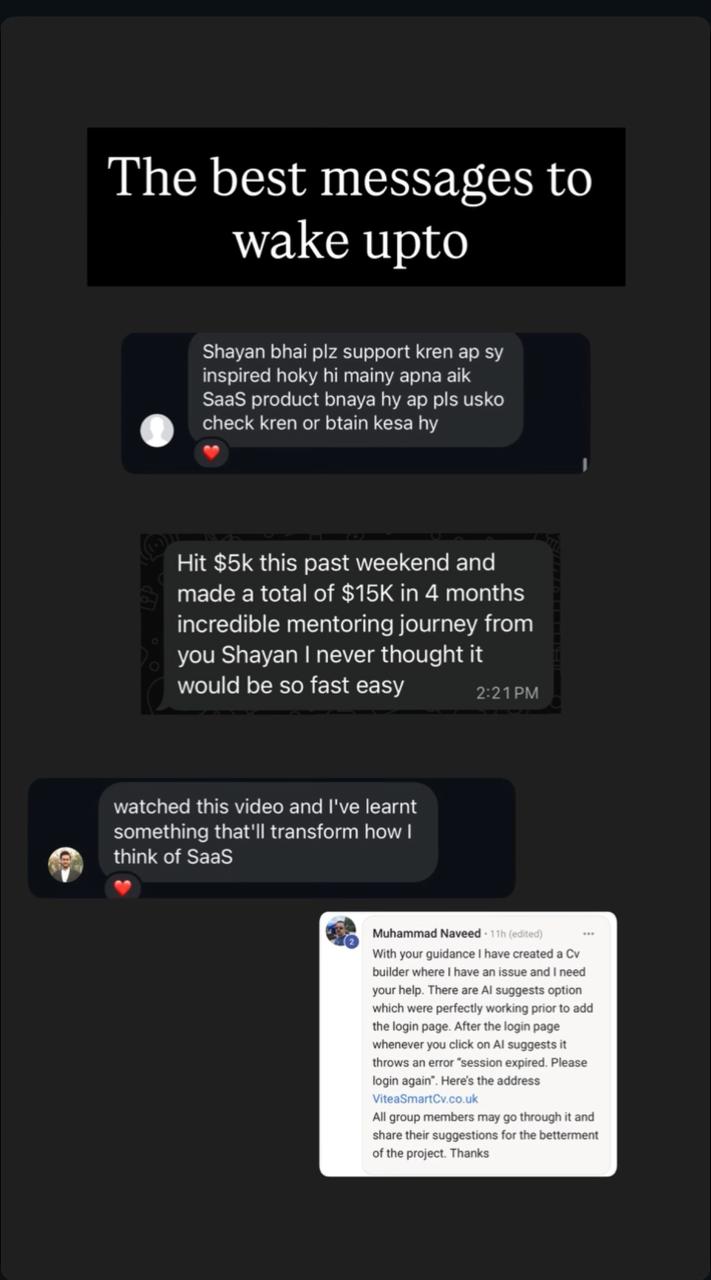 Messages from founders building their SaaS products