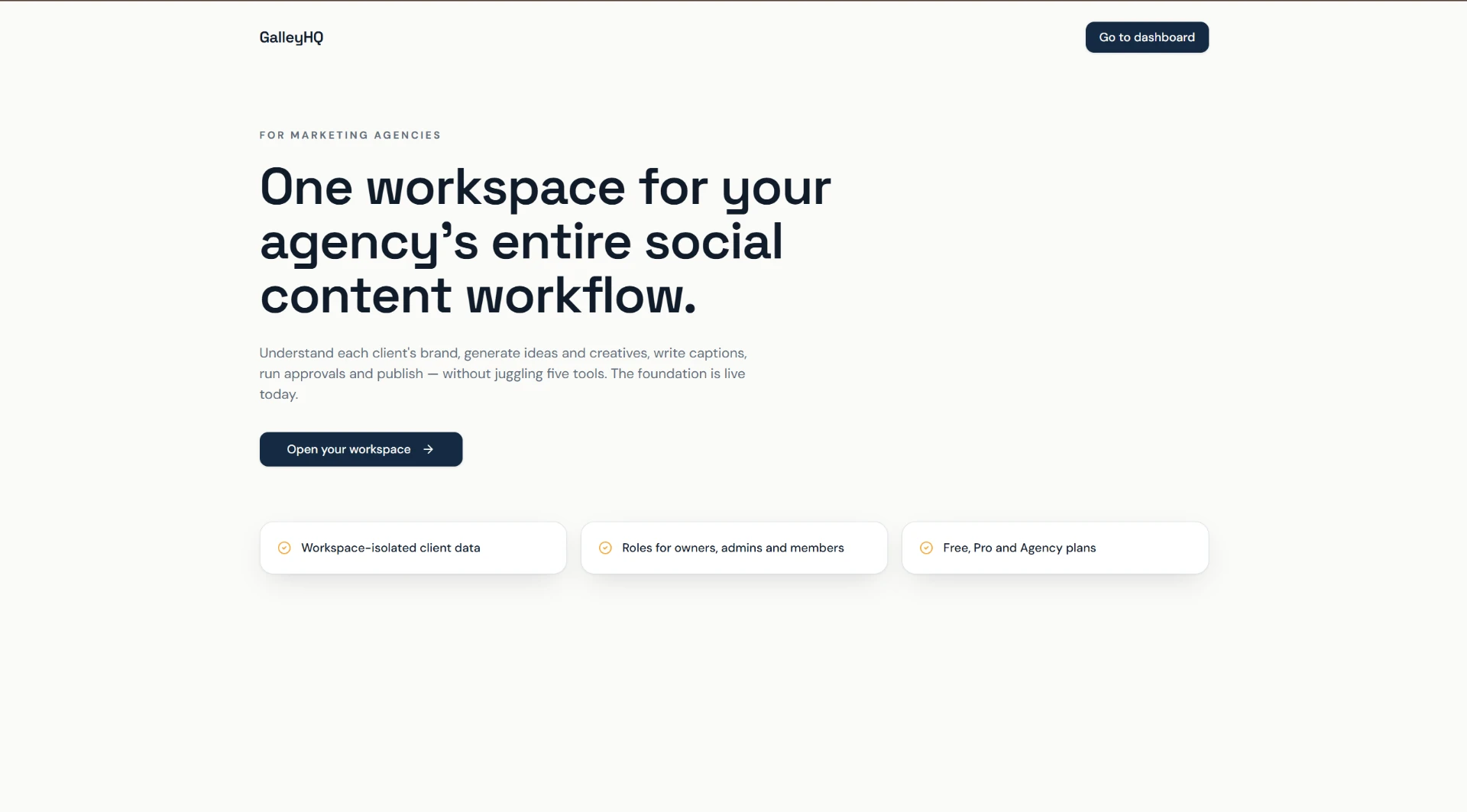 Galley HQ product screenshot